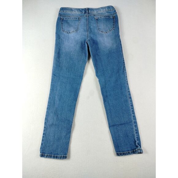 Cat & Jack Jeans Girls 12 Blue Unicorn Rainbow Embroidered Kidcore 90skids Y2K - Picture 2 of 10